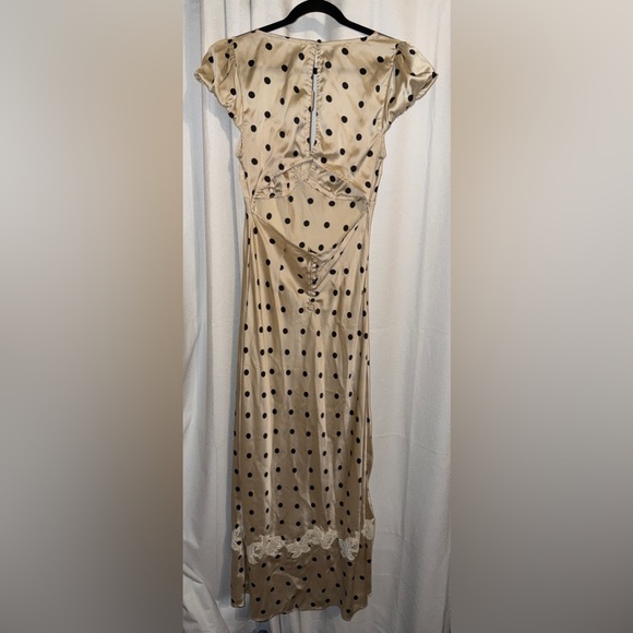 Free People Butterfly Babe Ivory Dress with Black Dots and Lace - Picture 5 of 9
